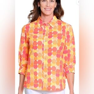 Tru Luxe multi dot fun cotton shirt